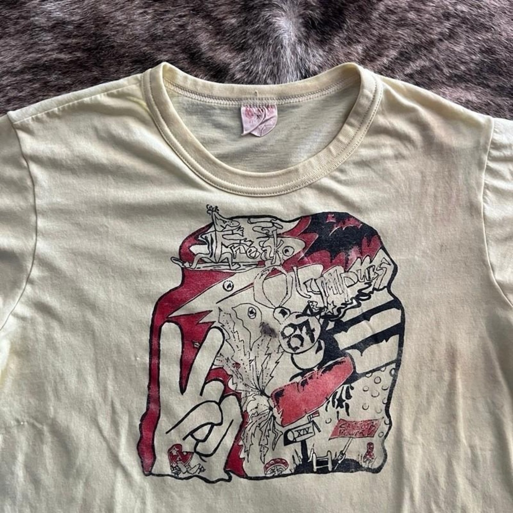 Vintage Freako Olympics Shirt Mens Large Yellow 1980s‎
